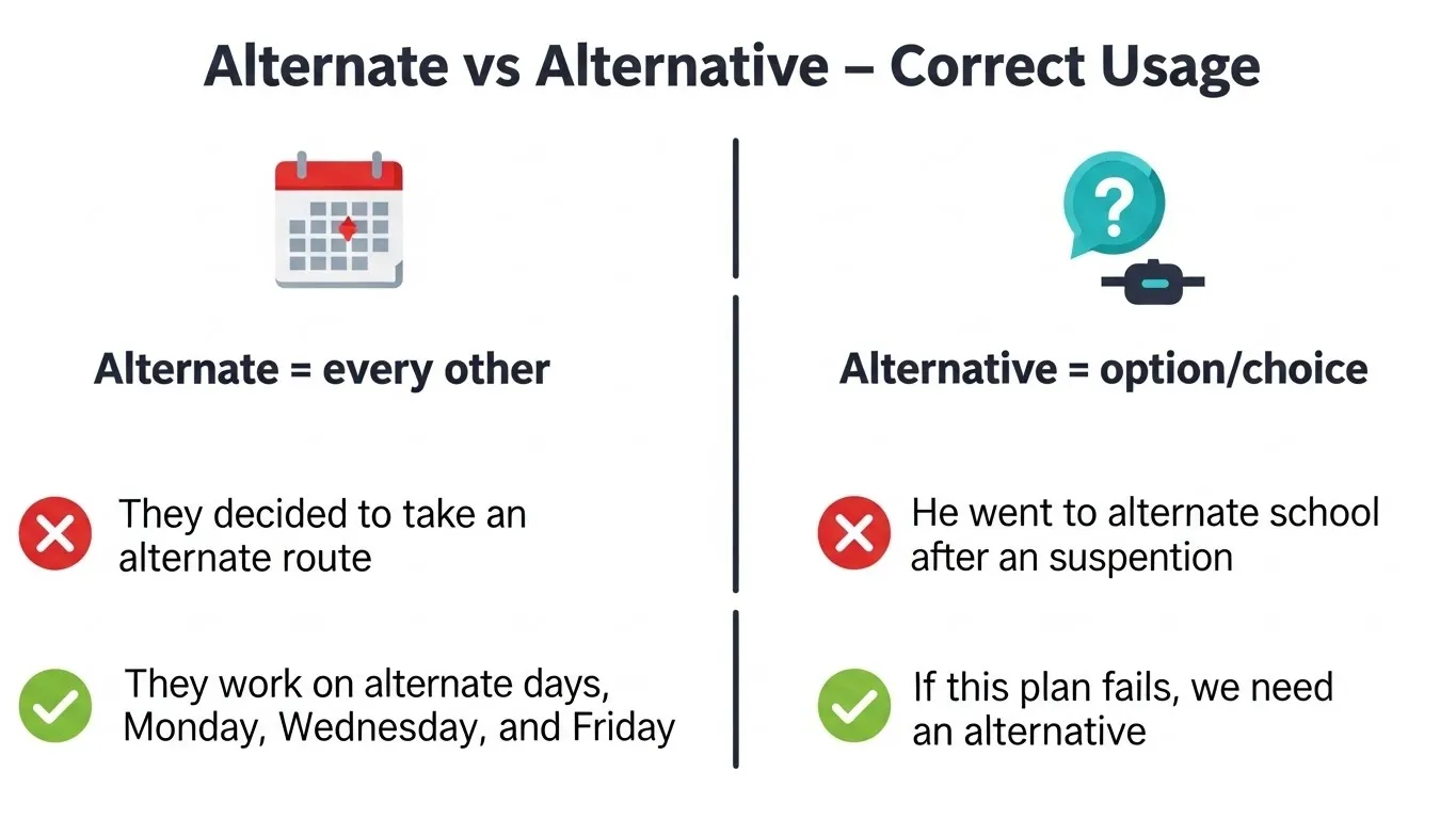 alternate or alternative