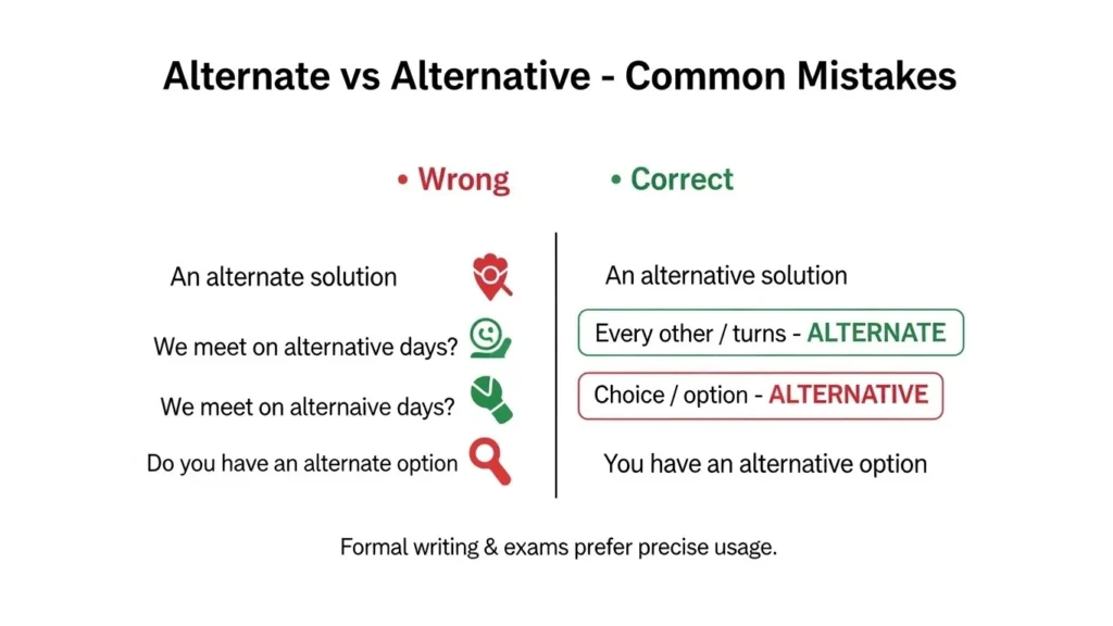 Common Mistakes with Alternate or Alternative