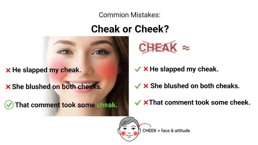 Common Mistakes with Cheak or Cheek