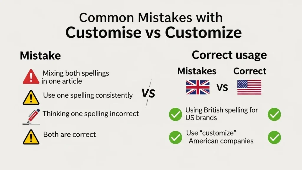 Common Mistakes with Customise or Customize