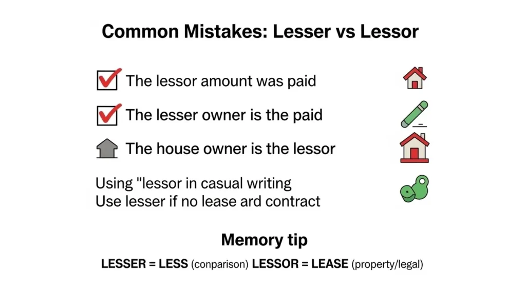 Common Mistakes with Lesser or Lessor
