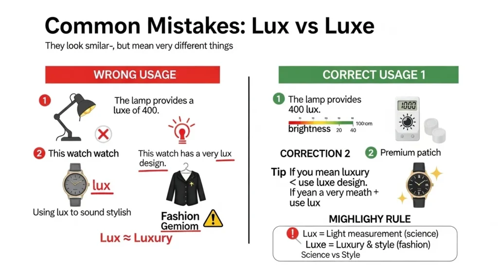 Common Mistakes with Lux or Luxe