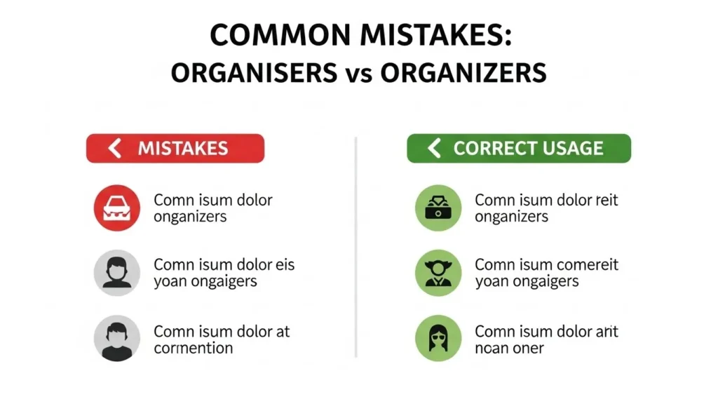 Common Mistakes with Organisers or Organizers