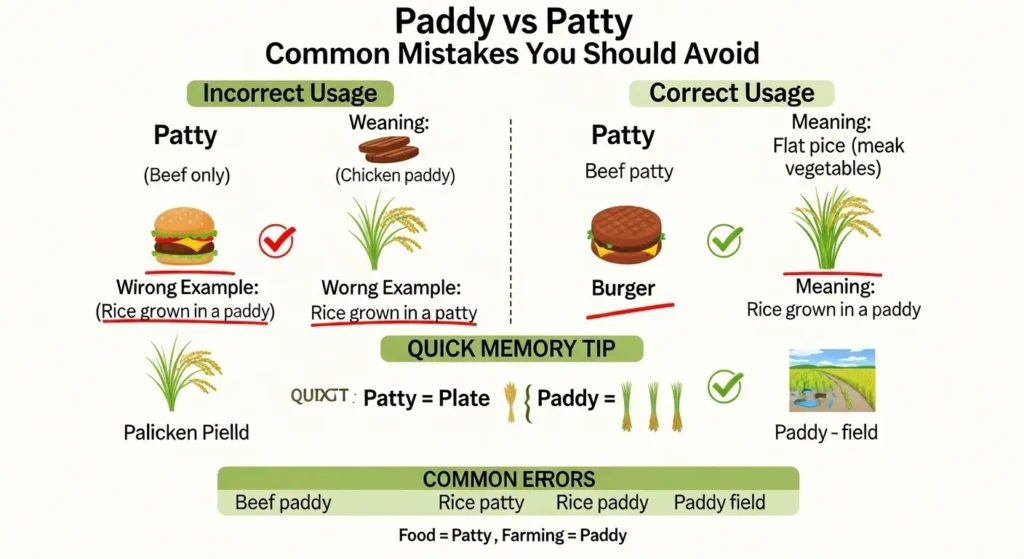 Common Mistakes with Paddy or Patty
