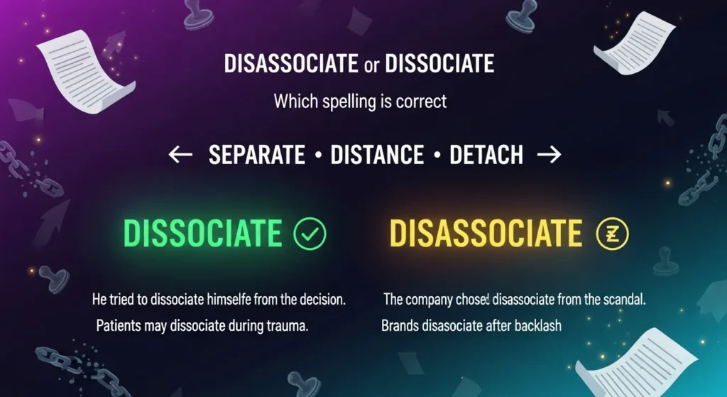 Common Mistakes with Disassociate or Dissociate
