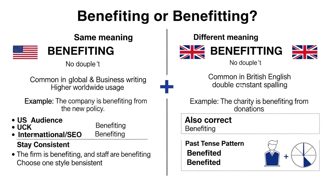 benefiting or benefitting