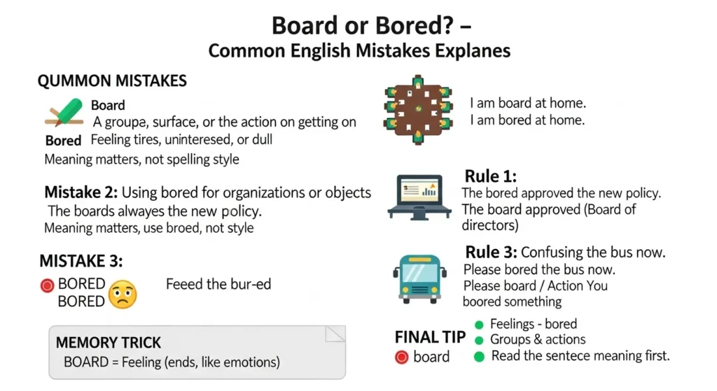 Common Mistakes with Board or Bored
