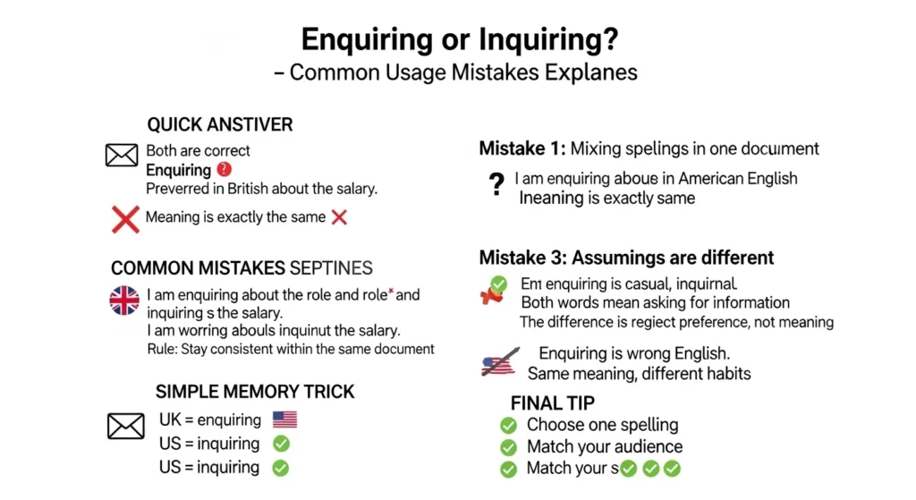 Common Mistakes with Enquiring or Inquiring