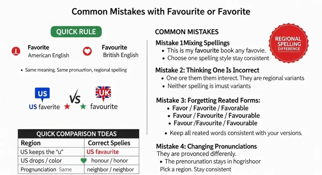 Common Mistakes with Favourite or Favorite