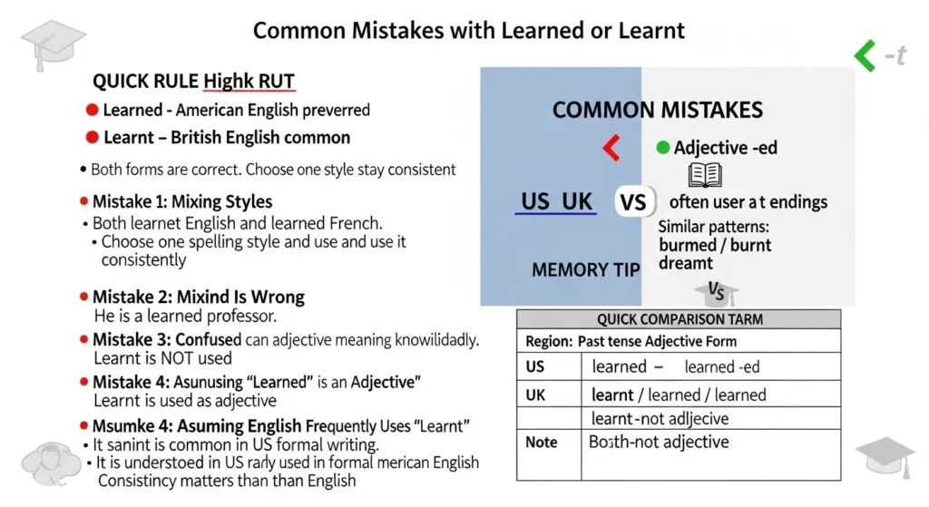 Common Mistakes with Learned or Learnt