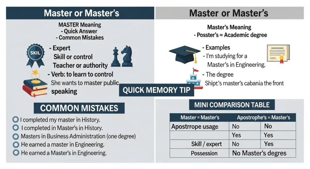 Common Mistakes with Master and Master’s
