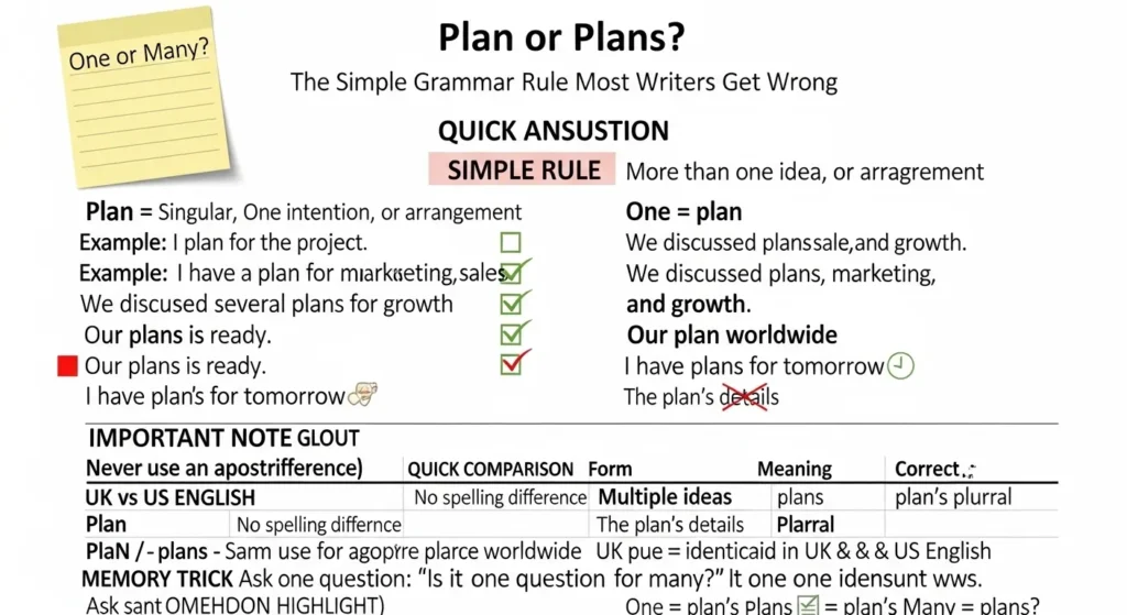 Common Mistakes with Plan or Plans