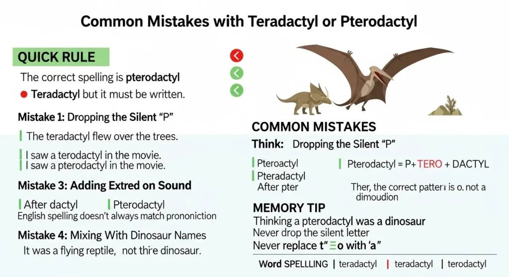 Common Mistakes with Teradactyl or Pterodactyl
