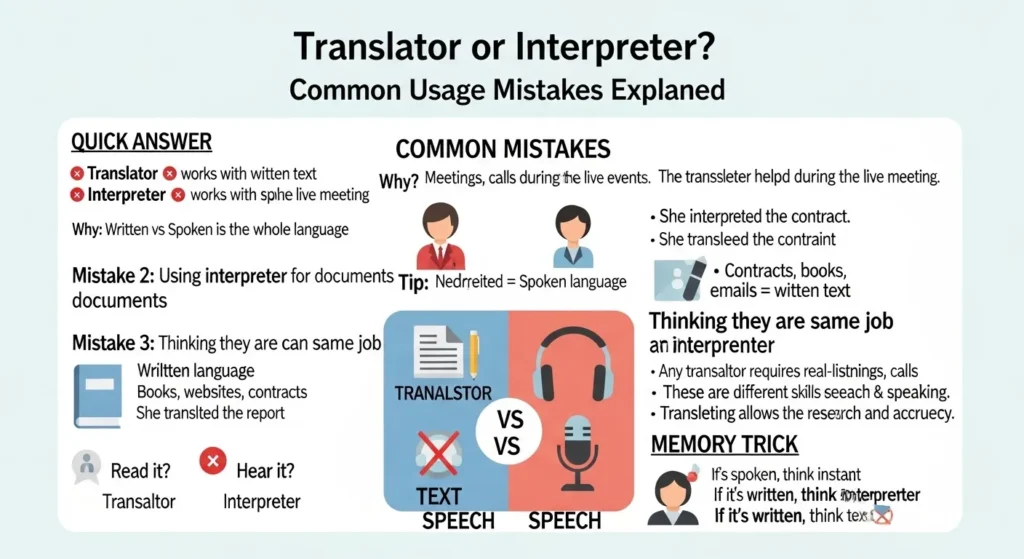 Common Mistakes with Translator or Interpreter