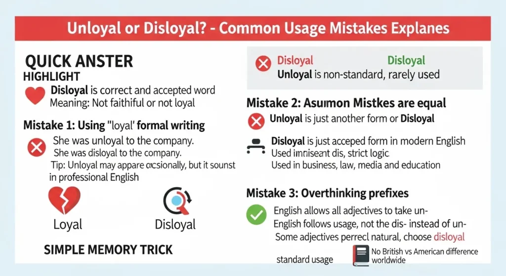 Common Mistakes with Unloyal or Disloyal