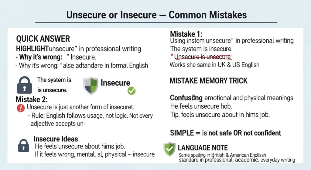 Common Mistakes with Unsecure or Insecure