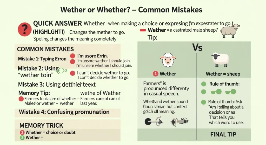 Common Mistakes with Wether or Whether