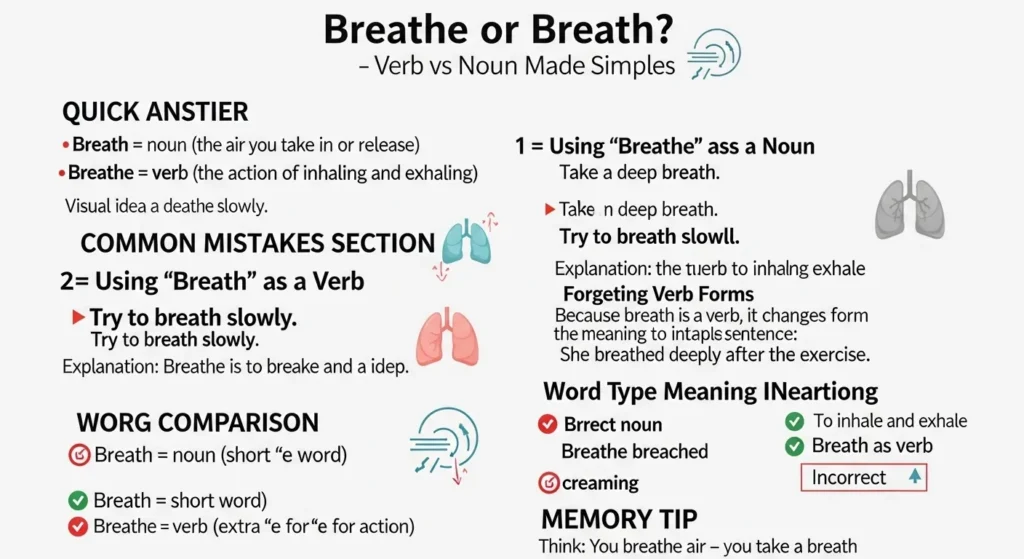 Common Mistakes with Breathe or Breath