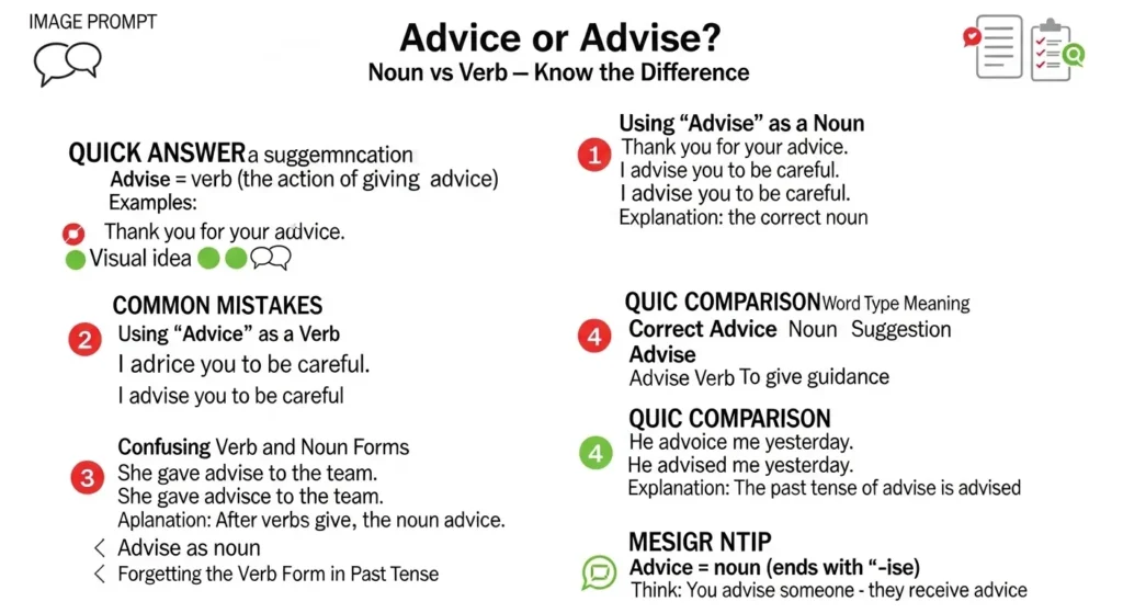 Common Mistakes with Advice or Advise