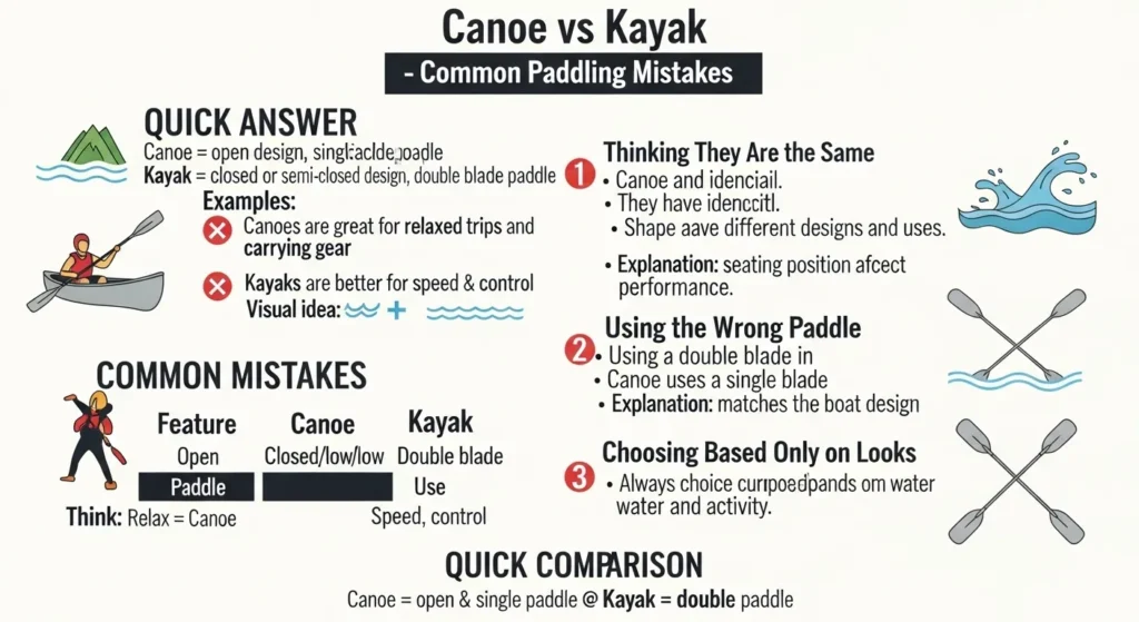 Common Mistakes with Canoe or Kayak