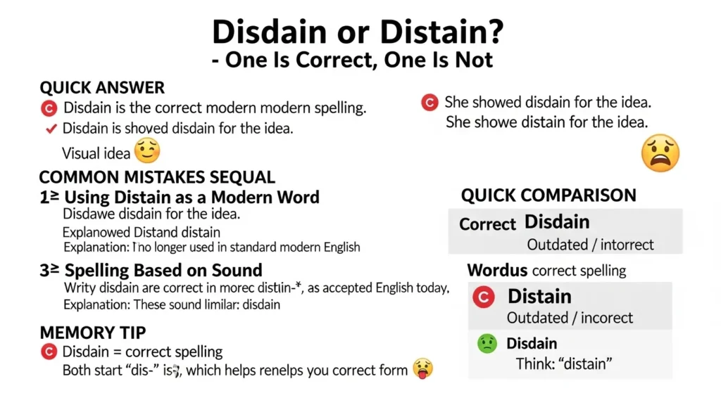 Common Mistakes with Disdain or Distain