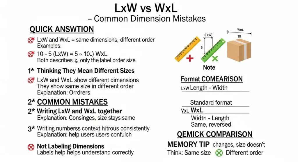 Common Mistakes with LxW or WxL