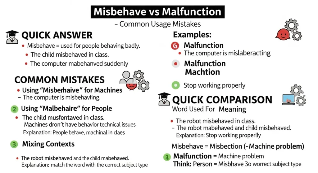 Common Mistakes with Misbehave or Malfunction