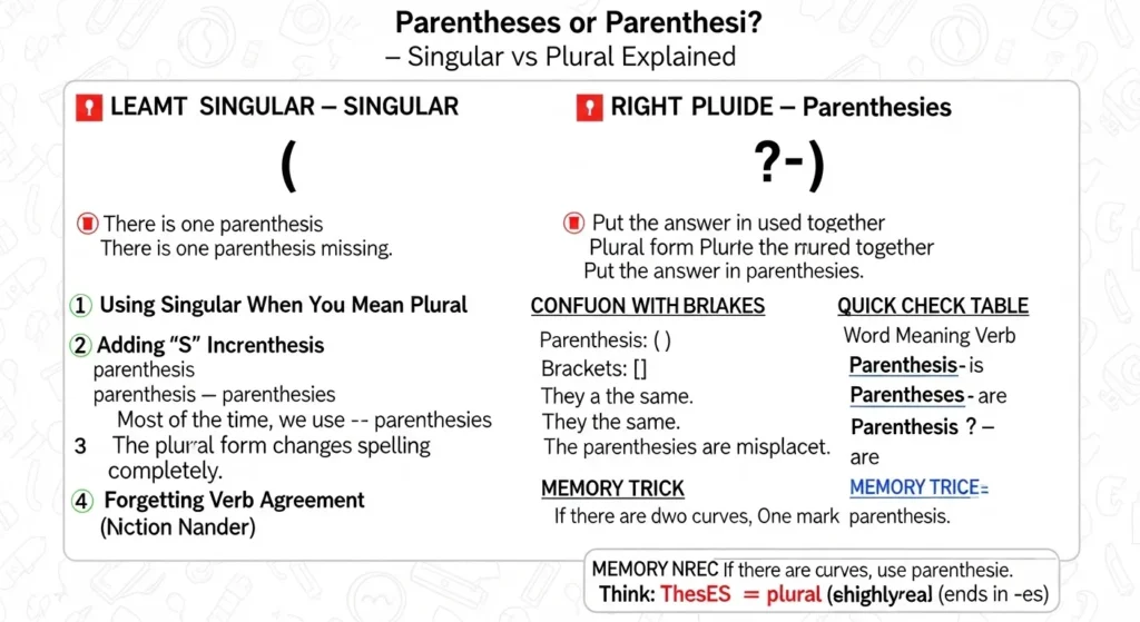 Common Mistakes with Parentheses or Parenthesis