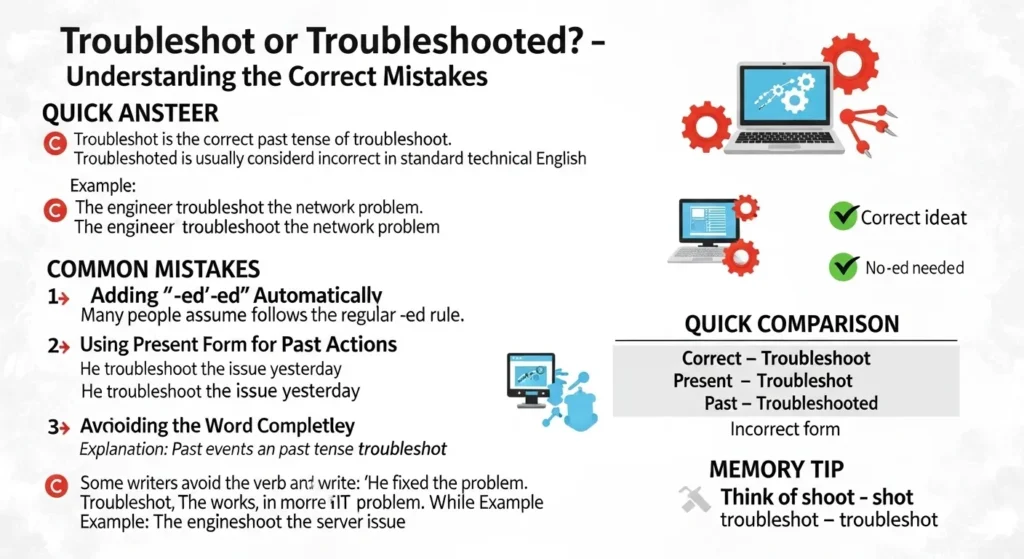 Common Mistakes with Troubleshot or Troubleshooted