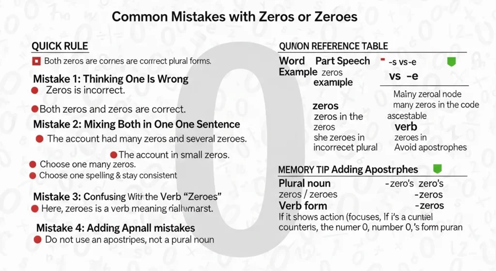 Common Mistakes with Zeros or Zeroes