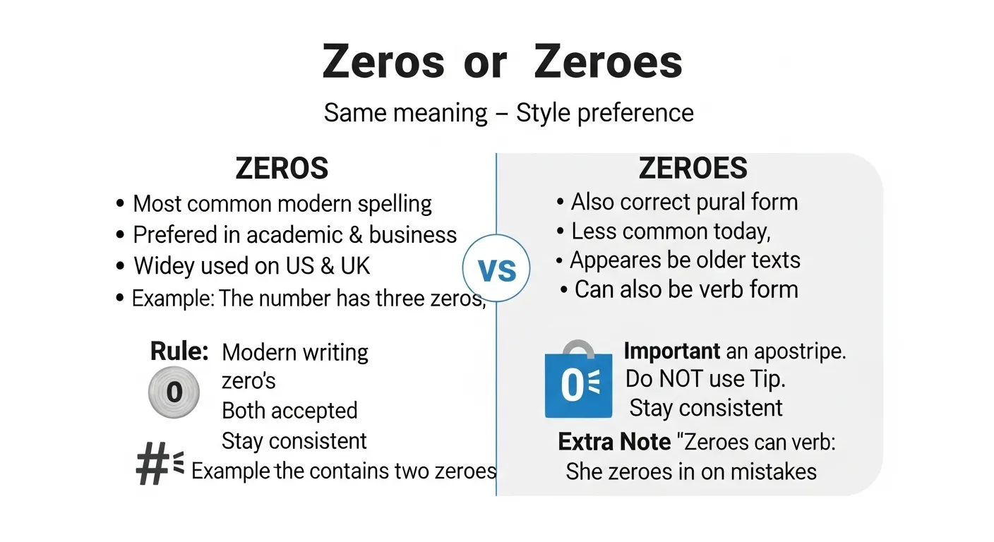 zeros or zeroes