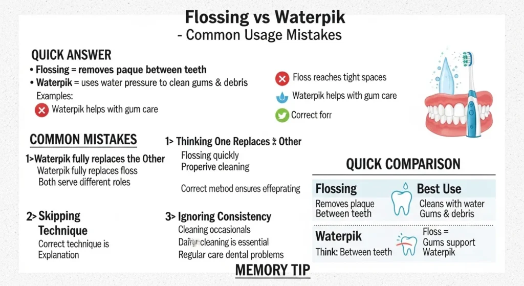 Common Mistakes with Flossing or Waterpik
