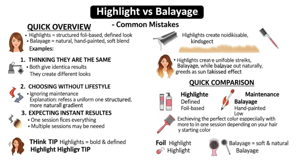 Common Mistakes with Highlight or Balayage