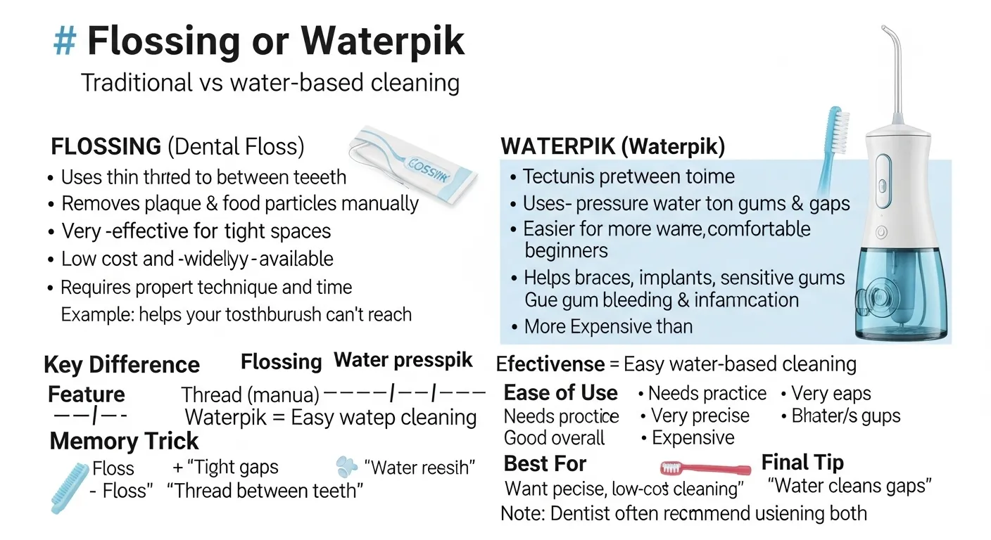 flossing or waterpik